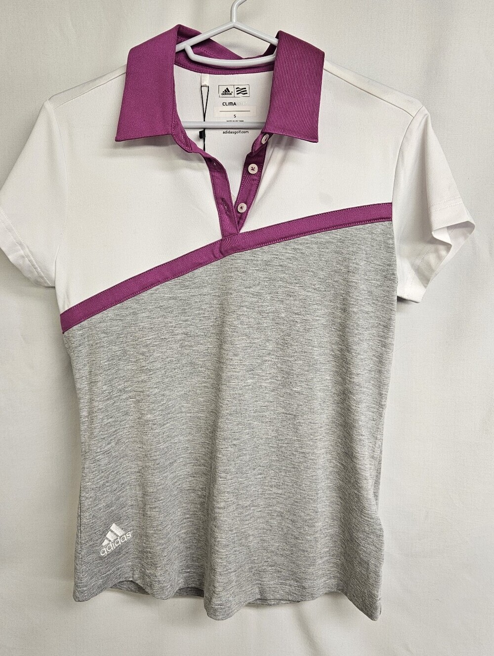 Adidas Polo Shirt NWT Small Women’s White Chrome Htr Climalite Stretch NWT $65